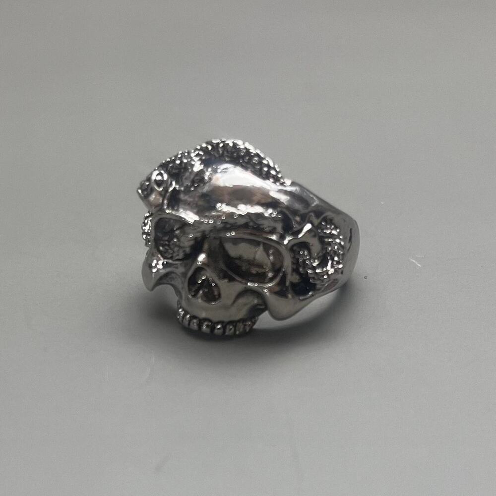 Y2K Vintage Silver Grunge Snake Skull Ring – Size 9, Unisex, Brand New
